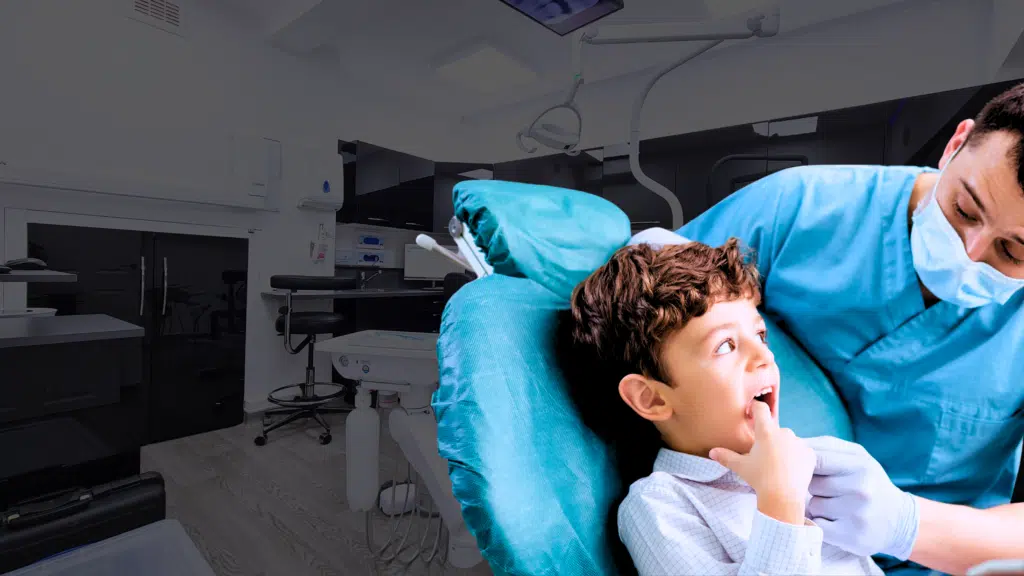 Child Being Treated at Smile Cliniq for Pulpotomy Procedure